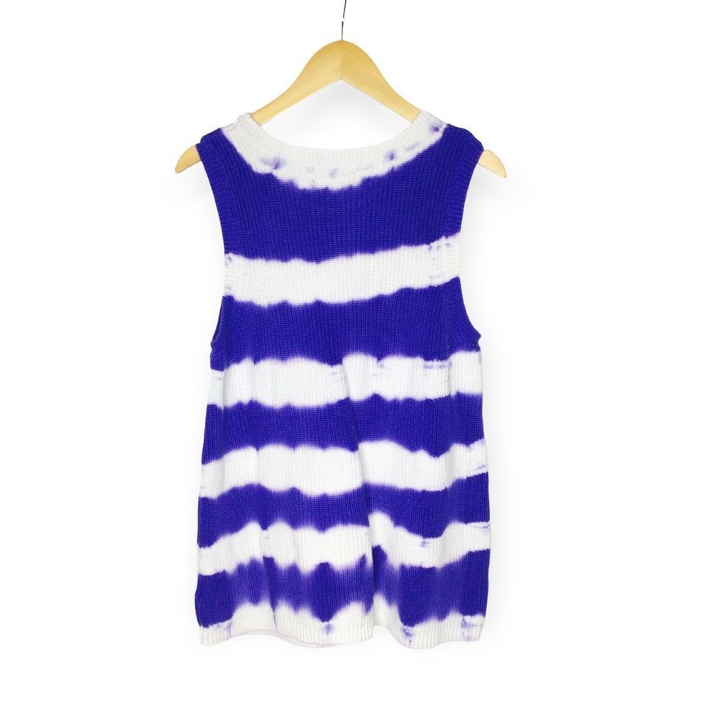 Joseph A. purple sleeveless sweater PXL  tie dye 100% cotton Twee - Picture 6 of 6